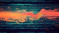Digital data signal wave processing abstract background Royalty Free Stock Photo