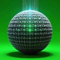 Digital Data Sphere with Green Energy Core Royalty Free Stock Photo