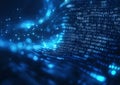 Digital Data Stream  Abstract Blue Binary Code Background Royalty Free Stock Photo