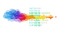 Digital Data Stream Arrow Binary Information Flow Vector, vector design Generative AI Royalty Free Stock Photo