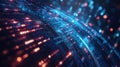 Digital data stream and binary code in a global network concept Royalty Free Stock Photo