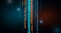 Digital Data Stream with Binary Code and Glowing Elements in Dark Background Royalty Free Stock Photo