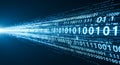 Digital data stream with binary code representing technology and computer processing in a modern digital universe Cybersecurity Co Royalty Free Stock Photo