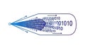 Digital Data Stream Capsule: Binary Flow and Information Transfer Concept Royalty Free Stock Photo