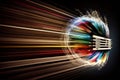digital data stream. cyberbit data flow. generated by AI Royalty Free Stock Photo