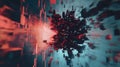 Digital data stream exploding in abstract cyberspace Royalty Free Stock Photo