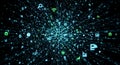 Digital Data Stream Explosion: Abstract Technology Background Royalty Free Stock Photo