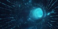 Digital Data Stream Flows Through Cyberspace Tunnel with Futuristic Technology and Binary Code Visualization Royalty Free Stock Photo