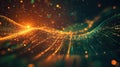 Digital data stream forming glowing abstract wave network Royalty Free Stock Photo