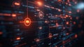 Digital Data Stream: A Futuristic Network Visualization Royalty Free Stock Photo