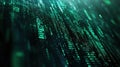 Digital data stream with green binary code, abstract technology background Royalty Free Stock Photo
