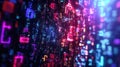 Digital data stream traversing abstract cyberspace network Royalty Free Stock Photo