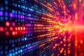 Digital data stream with vibrant binary code and colorful glowing elements Royalty Free Stock Photo