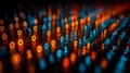 Digital data stream with vibrant binary code visualization Royalty Free Stock Photo