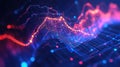 Digital data stream visualizing network wave technology Royalty Free Stock Photo