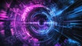 Digital data streaming through abstract cyber tunnel Royalty Free Stock Photo