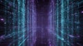 Digital data streaming in abstract cyberspace network tunnel Royalty Free Stock Photo