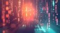 Digital data streaming in abstract futuristic cyberspace network Royalty Free Stock Photo