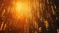 Digital data streaming down, golden particles forming futuristic background Royalty Free Stock Photo