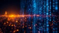 Digital data streams and binary code in futuristic technology environment Royalty Free Stock Photo