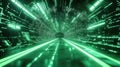 Digital data flowing inside futuristic cyber tunnel Royalty Free Stock Photo