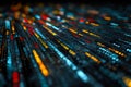 Digital data streams with vibrant binary code display Royalty Free Stock Photo