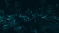 Digital data technology concept, cyber security, internet networking. polygon binary code connected on a dark green background Royalty Free Stock Photo