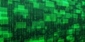 Digital data technology concept. Green futuristic cyberspace. Vector illustration