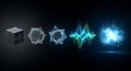 Digital data transformation from cube to energy wave Royalty Free Stock Photo