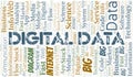 Digital Data vector word cloud, made with text only. Royalty Free Stock Photo