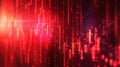 Digital Data Visualization Creating Vibrant Patterns With Red Color Hues and Binary Code Elements. Generative AI Royalty Free Stock Photo