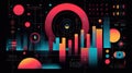 Digital data visualization displaying abstract information graphics layout Royalty Free Stock Photo