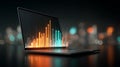 Digital Data Visualization Emerging from a Laptop Screen Royalty Free Stock Photo