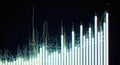 Digital Data Visualization with Glowing Bars and Lines on Dark Background Royalty Free Stock Photo
