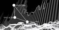 Digital data visualization with interconnected nodes and numerical data points Royalty Free Stock Photo