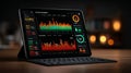 Digital Data Visualization on Tablet Displaying Mitigation Steps and Metrics Royalty Free Stock Photo