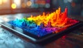 Digital Data Visualization on Tablet Screen Royalty Free Stock Photo