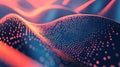 Digital data wave creating abstract point surface Royalty Free Stock Photo
