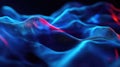 Digital data wave particles creating dynamic blue red network Royalty Free Stock Photo
