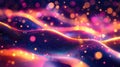 Digital data wave particles moving glowing abstract background Royalty Free Stock Photo