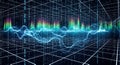 Digital Data Waveform and Binary Code Grid Royalty Free Stock Photo