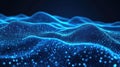 Digital data waves flowing network interconnected particles Royalty Free Stock Photo