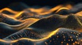 Digital data waves flowing particles abstract visualization Royalty Free Stock Photo