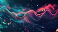 Digital data waves generating abstract sound visualization surface Royalty Free Stock Photo