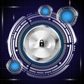 Digital database in security concept background