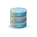 Digital database server icon representing data storage and internet technology concept Royalty Free Stock Photo