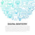 Digital Dentistry Line Concept Royalty Free Stock Photo