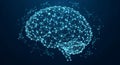 Digital depiction of a human brain composed of interconnected points and lines, Royalty Free Stock Photo