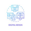 Digital design blue gradient concept icon Royalty Free Stock Photo