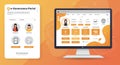 A digital design showcases an e-Governance portal. The interface includes a side Royalty Free Stock Photo